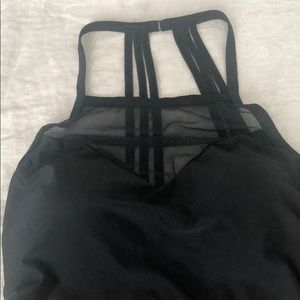 Black swimsuit with net front